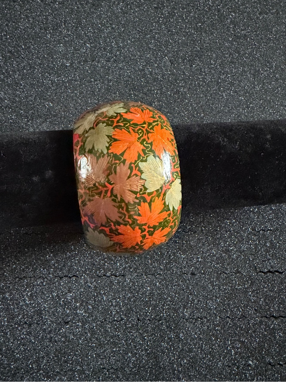Vintage Hand Painted Wooden Wide Bangle Bracelet